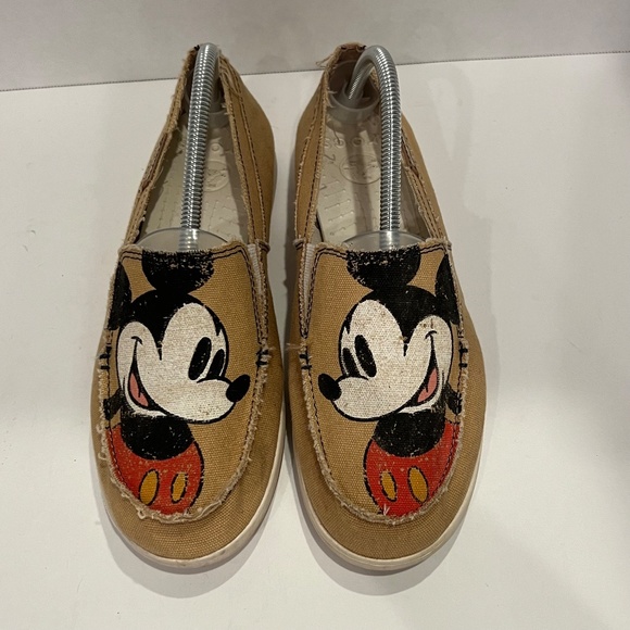 Crocs Disney Mickey Mouse Women’s Tan Canvas Slip On Shoes Loafers Shoes Size 10 - Picture 4 of 15